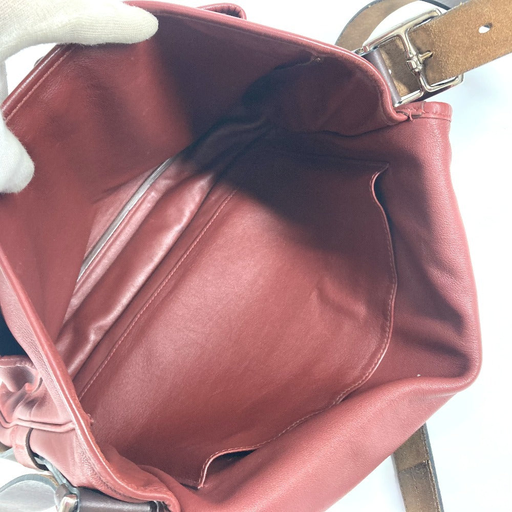 HERMES Flap Barda 33 Shoulder Bag, Leather Drawstring Bag, Unisex, Rouge Ash Brown