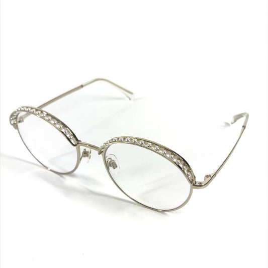 CHANEL 4247-H フェイクパール ファッション小物 アイウェア 眼鏡 メガネ ラウンド クリア サングラス メタル レディース ゴールド - brandshop-reference