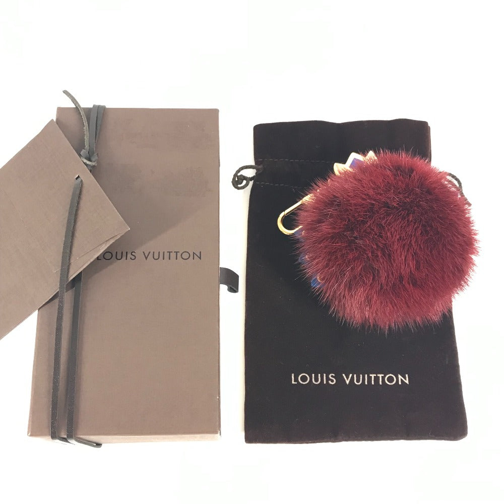 LOUIS VUITTON M65144 トーテム ファー チャーム バッグチャーム キーホルダー ファー ユニセックス ワインレッド