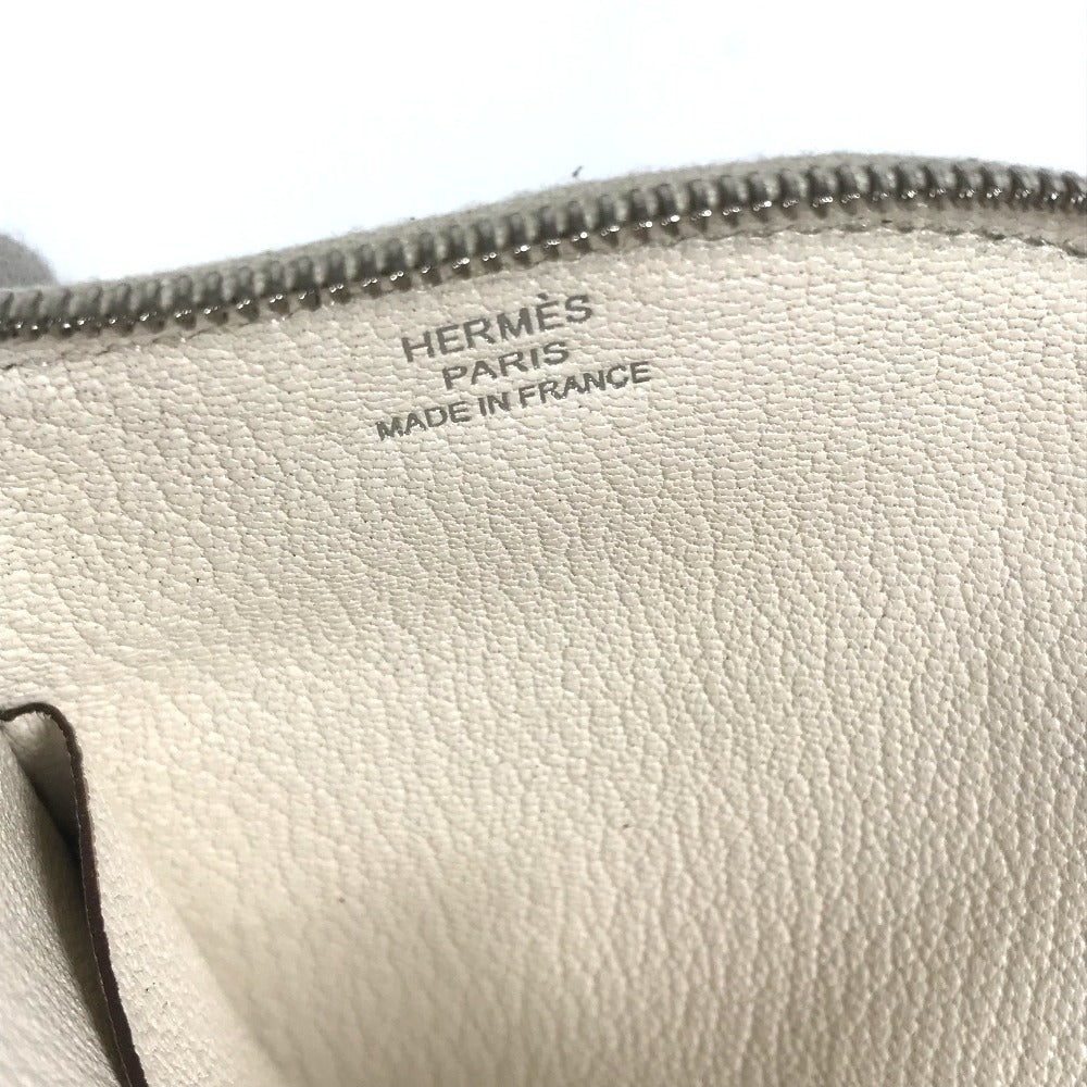 HERMES Paddock Cheval Horse Compact Wallet/Coin Case, Chevre, Unisex, White