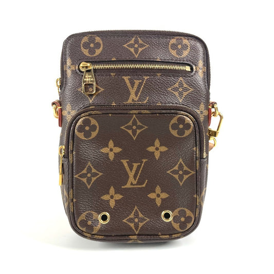 LOUIS VUITTON M80746 モノグラム ユーティリティ クロスボディ 斜め掛け ポシェット チェーンバッグ ポーチ ショルダーバッグ モノグラムキャンバス ユニセックス ブラウン - brandshop-reference