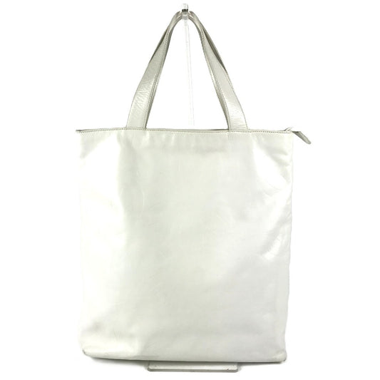 CHANEL CC Coco Mark All-Logo Tote Bag, Shoulder Bag, Vertical Tote, Leather, Women's, White
