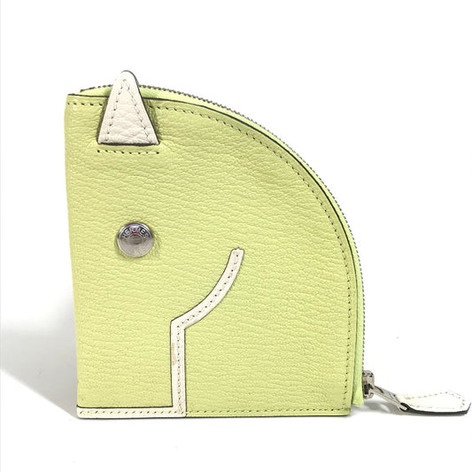 HERMES 馬 シュバル パドック 財布 小銭入れ コインケース シェーブル レディース ジョーヌブルジョン/ナタ イエロー - brandshop-reference