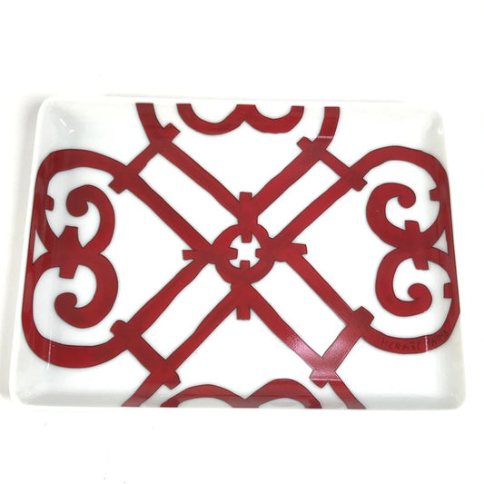 HERMES トレー 〈ガダルキヴィール〉 PM プレート カトラリー お皿 陶器 ユニセックス レッド - brandshop-reference