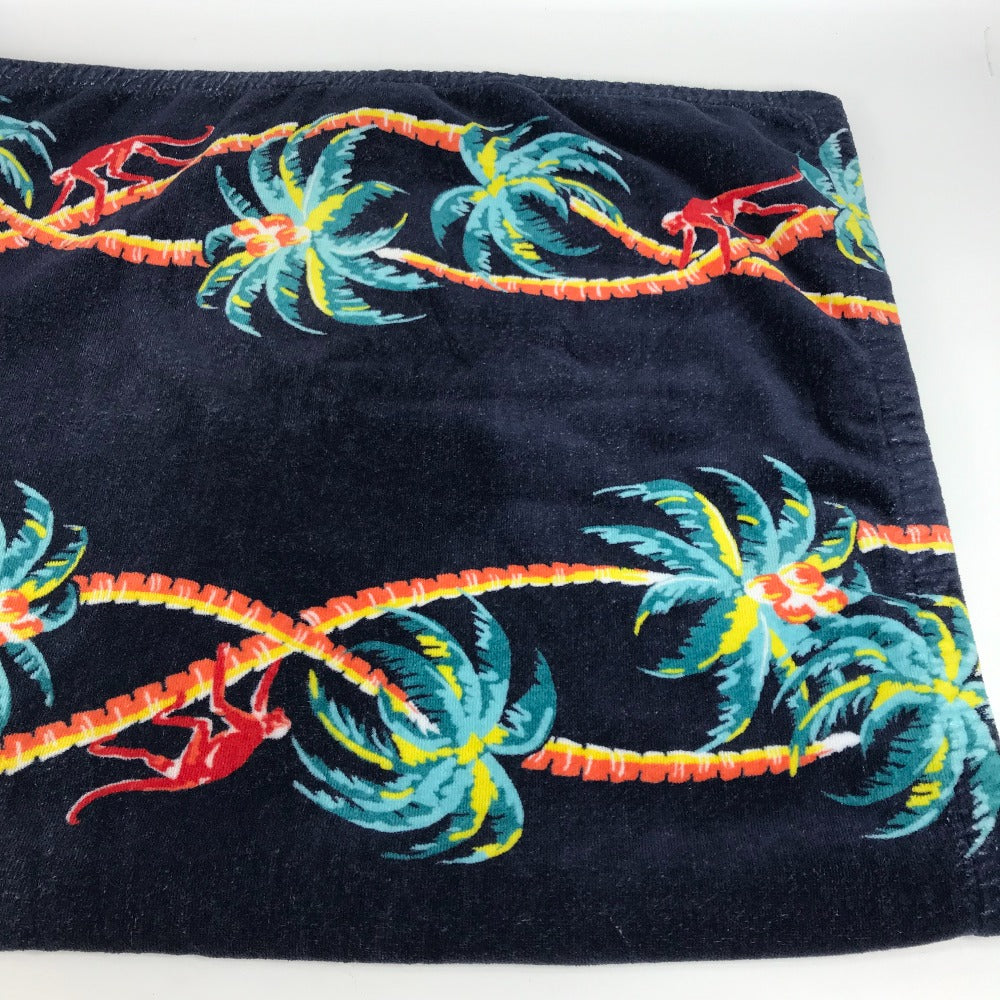 LOUIS VUITTON MP1980 Logo Jungle Motif Beach Towel, Bath Towel, Home Decor, Lap Blanket, Towel, Cotton, Unisex, Navy