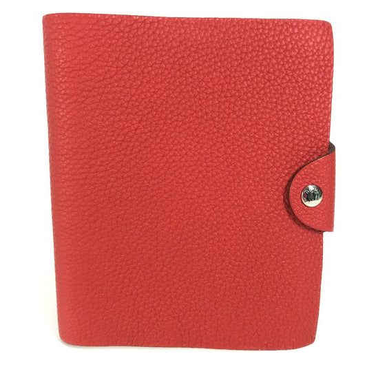 HERMES Ulysse PM Notebook Cover, Memo Pad, Stationery, Togo, Women's, Red