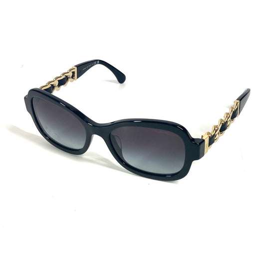 CHANEL 5465-Q-A チェーン CC ココマーク ロゴ めがね メガネ アイウェア 眼鏡 サングラス プラスチック レディース ブラック - brandshop-reference