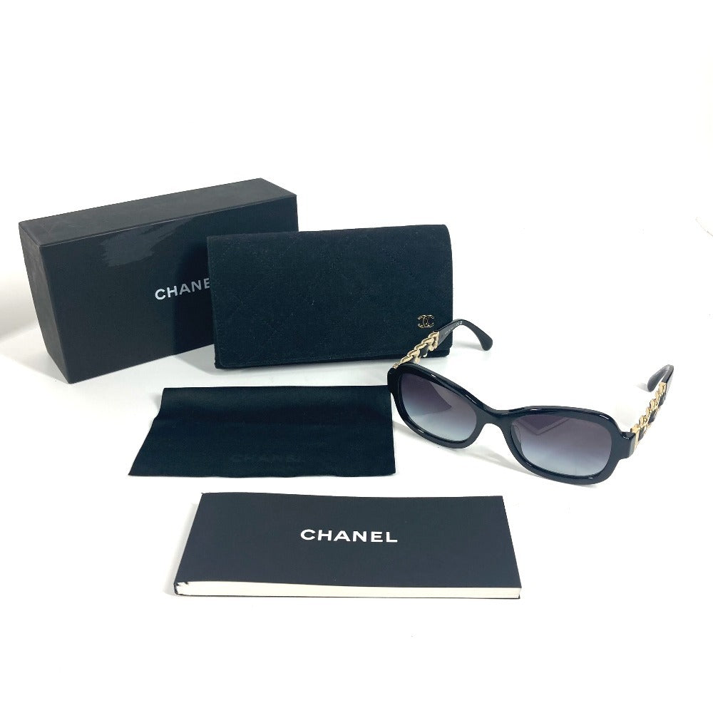 CHANEL 5465-QA Chain CC Coco Mark Logo Eyeglasses Eyewear Sunglasses Plastic Women's Black