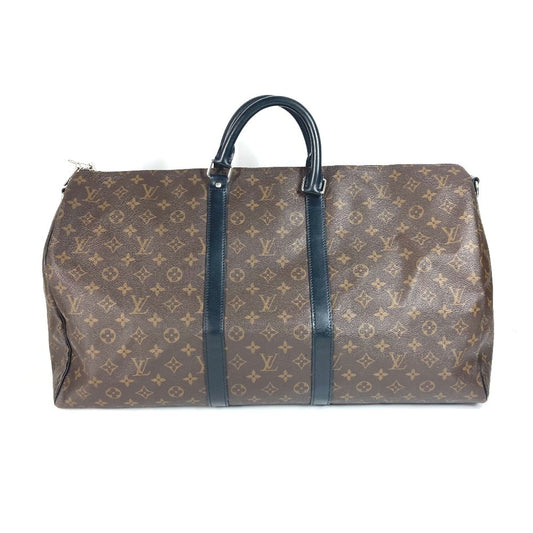 LOUIS VUITTON M56714 Monogram Macassar Keepall Bandoulière 55 กระเป๋าเดินทาง กระเป๋าท่องเที่ยว กระเป๋า 2WAY กระเป๋าสะพายข้าง กระเป๋าเดินทาง Monogram Macassar Canvas Unisex สีน้ำตาล