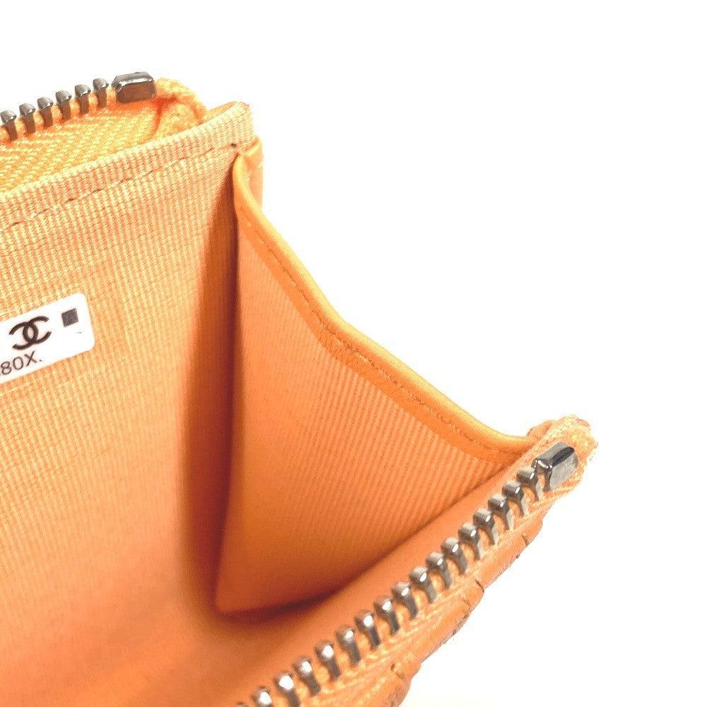 CHANEL AP3732 Wallet, Coin Purse, Card Case, CC Coco Mark, Star Logo, Fragment Case, Coin Case, Lambskin, Women's, Orange