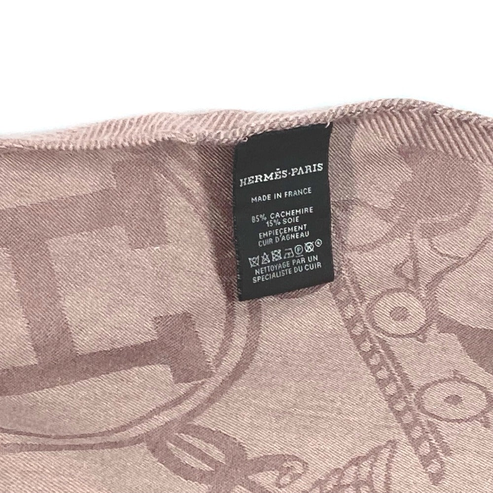 HERMES Lozange "New Libris" diamond-shaped cashmere scarf for women in purple-pink