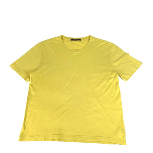 LOUIS VUITTON Logo LV Circle Apparel Tops T-Shirt RM191Q Men's Short Sleeve Cotton T-Shirt Yellow