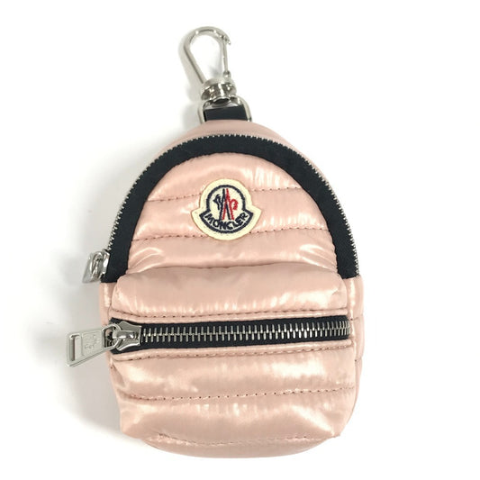MONCLER 6F00001 Backpack, Logo Back Charm, Keychain, Nylon, Unisex, Pink