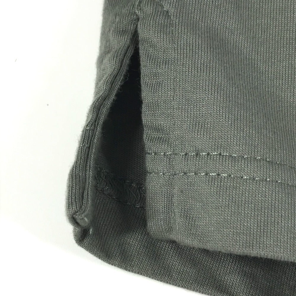 Hermes Horse Leather Patch Kulit Tag Pakaian Lengan Pendek Tops T-Shirt Lengan Pendek Lelaki Lelaki Kelabu Khaki