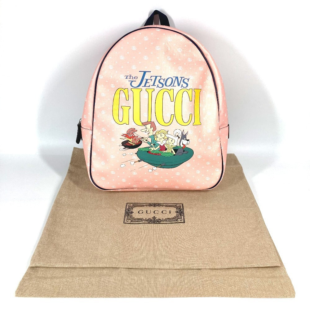 GUCCI 433578 The JETSONS Space Family Jetsons Children Logo Backpack Bag Rucksack PVC/Leather Kids Pink