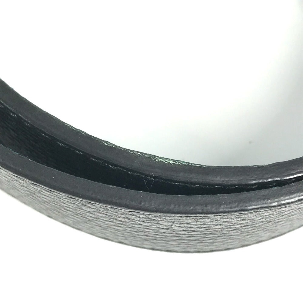 GUCCI 450000 Double G GG Logo Bottoms Belt Buckle Belt Leather Men's Black