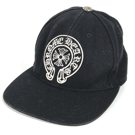 Logo Chrome Hearts Horseshoe Hat Cap Baseball Cap Cotton Unisex Hitam