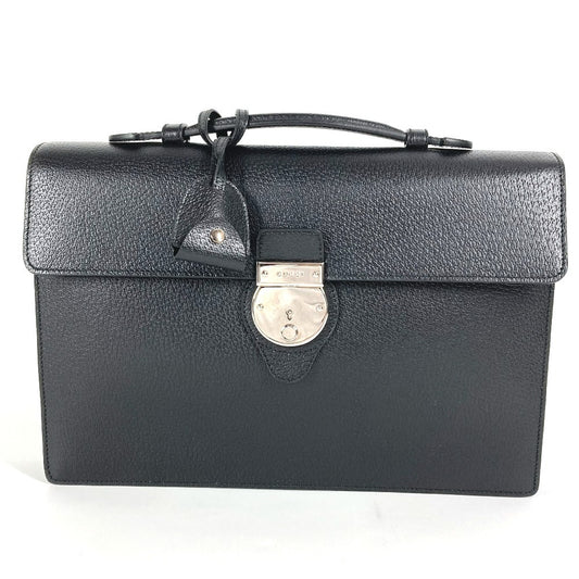 GUCCI 295256 Logo Business Bag Briefcase Handbag Leather Men's Black