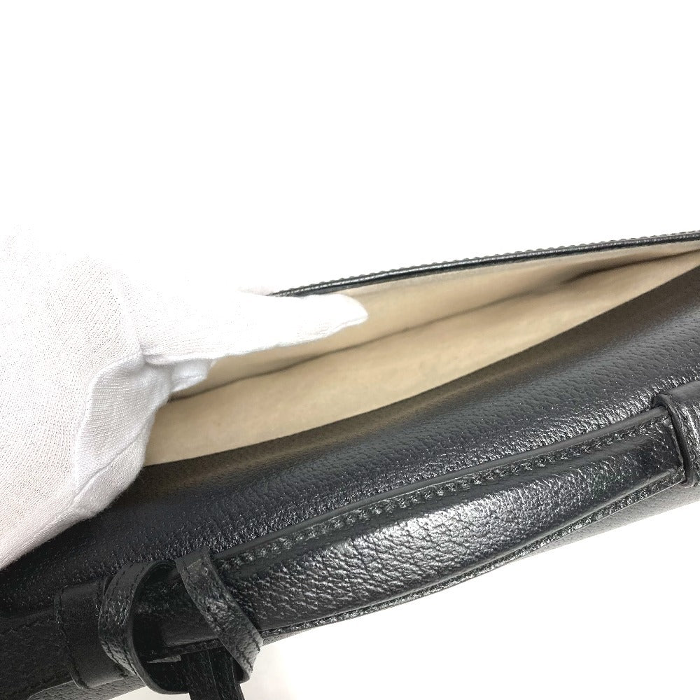 GUCCI 295256 Logo Business Bag Briefcase Handbag Leather Men's Black