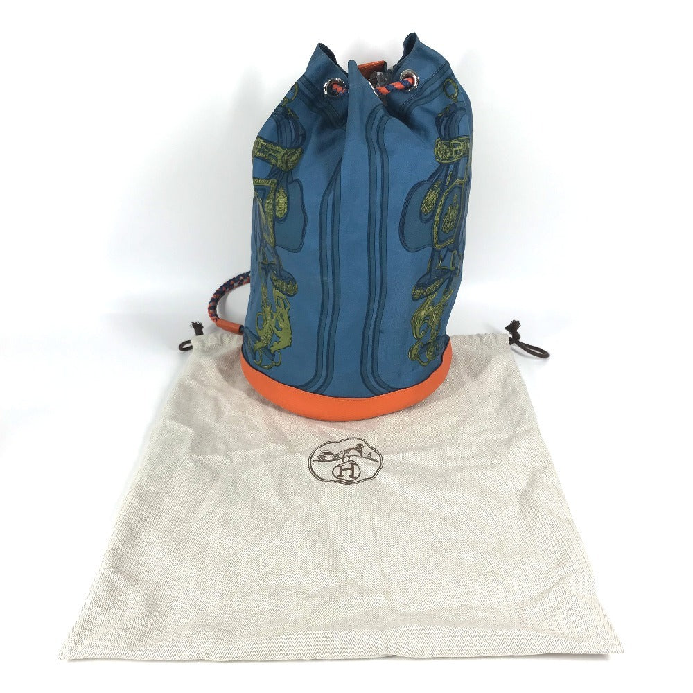 HERMES BRIDES de GALA 22 Sowacool 22 Drawstring Bag, Shoulder Bag, Silk, Women's, Blue