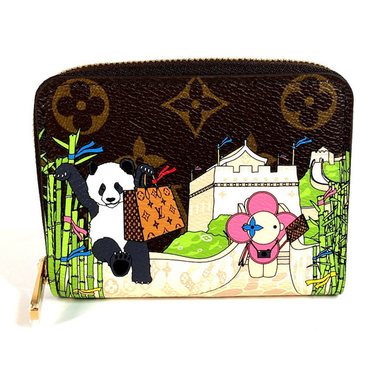 Louis Vuitton M80865 Monogram Vivienne Panda Tembok Besar China Zippy Coin Purse Wallet Compact Compact Coin Purse Round Zipper Coin Case Canvas Unisex Brown