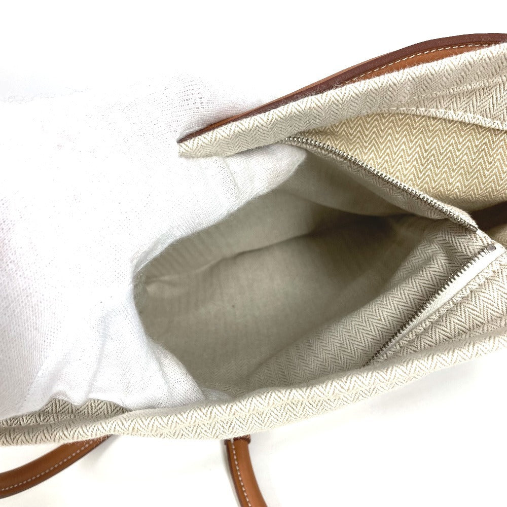 HERMES Logo Sack Aline MM Sack Aline MM Bag Rucksack Toile Chevron Unisex Beige