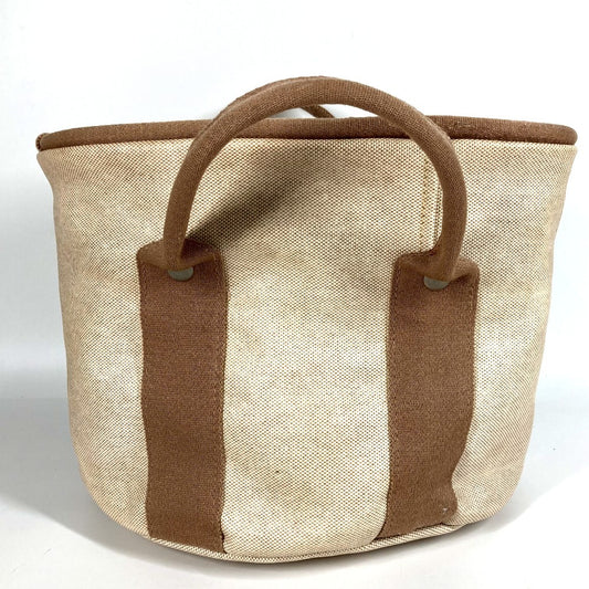 HERMES Sac à Bichette bag, basket, bucket, interior handbag, coated canvas, unisex, beige