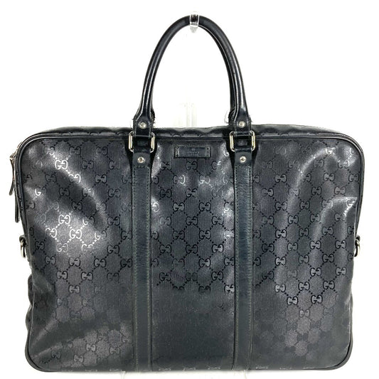 GUCCI 201480 GG Imprime Logo Tote Bag, Handbag, Document Bag, Business Bag, GG Imprime, Unisex, Black