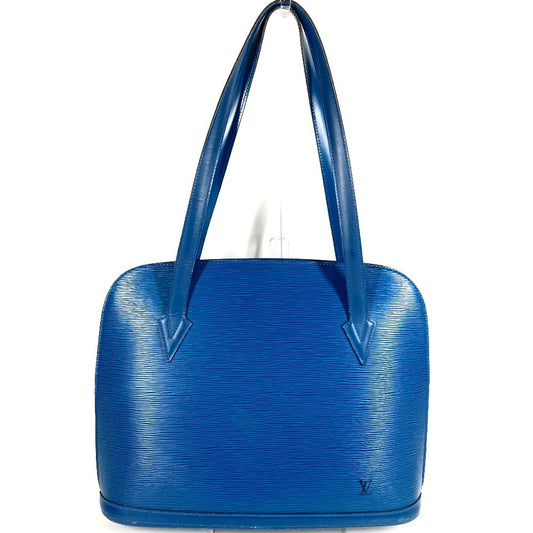 LOUIS VUITTON M52285 エピ リュサック カバン 肩掛け トートバッグ ショルダーバッグ エピレザー レディース トレドブルー ブルー