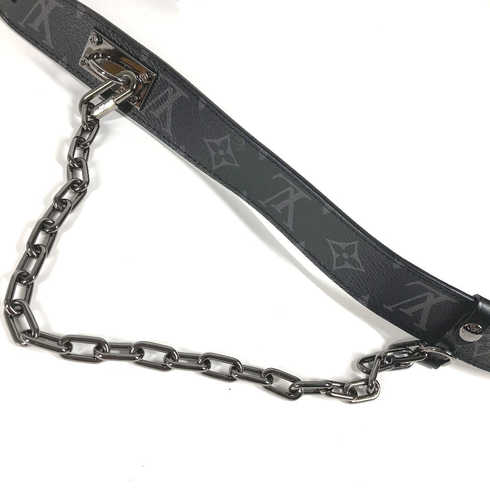 LOUIS VUITTON M0179V Monogram Eclipse Santur Signature Chain 35mm Chain Belt in Monogram Eclipse Canvas, Black