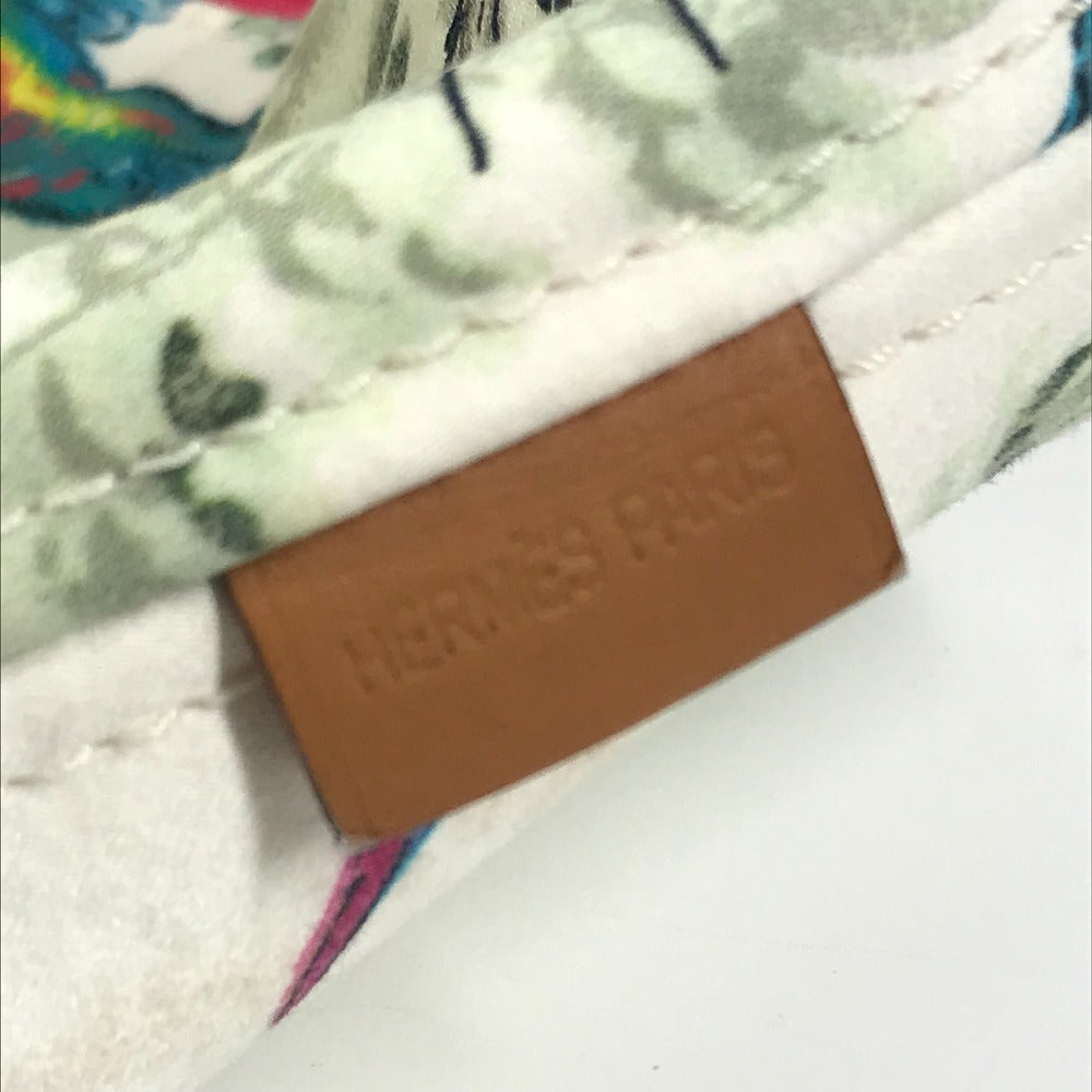 HERMES アニマル パニエドプラージュ カバン トートバッグ ポーチ付き ハンドバッグ キャンバス ユニセックス ピンク
