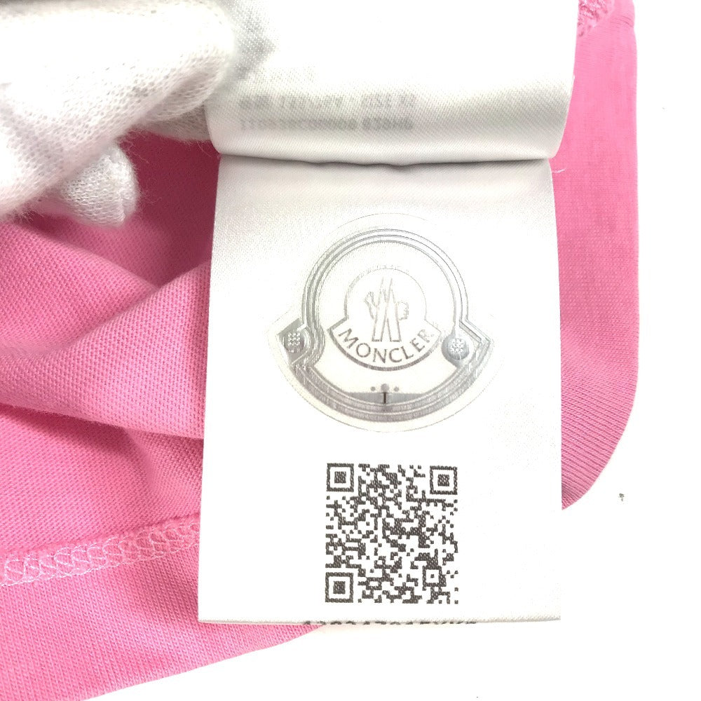 MONCLER ロゴ MAGLIA MANICHE CORTE アパレル 半袖 トップス 丸首 半袖Tシャツ コットン レディース ピンク