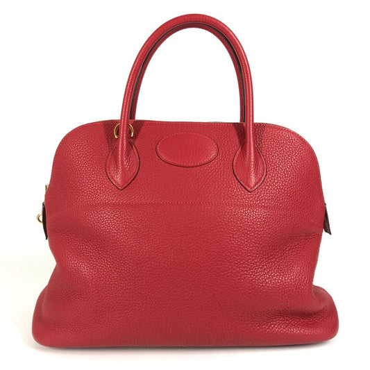 HERMES Bolide 35 2-Way Shoulder Bag, Tote Bag, Handbag, Taurillon Clemence Leather, Women's, Rouge Red
