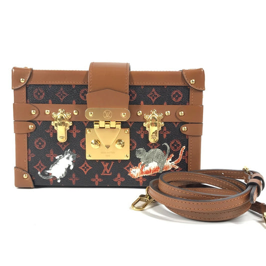 LOUIS VUITTON M44407 Monogram Catgram Petite Malle NM Clutch Bag, 2-Way Bag, Shoulder Bag, Monogram Canvas, Unisex, Brown
