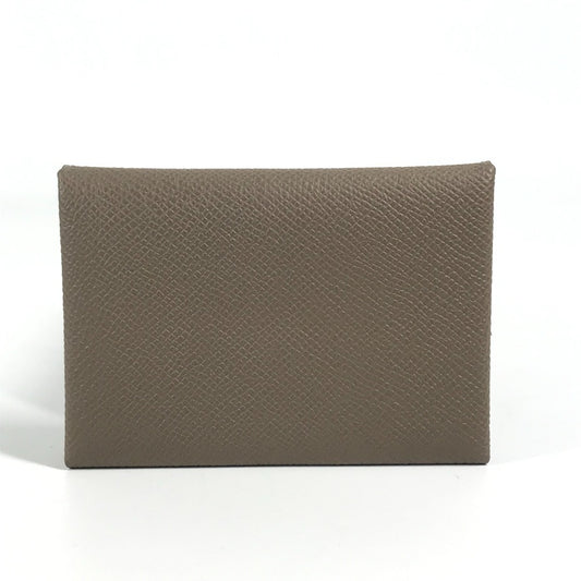 HERMES Calvi Duo Bifold Wallet with Card Case, Coin Purse, Business Card Holder, Pass Case, Coin Case, Epson, Unisex, Etoupe, Gray