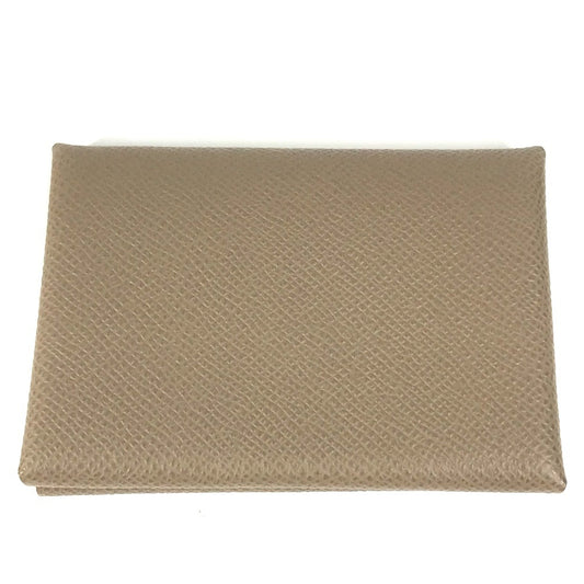 HERMES Calvi Duo Bifold Wallet, Card Case, Coin Purse, Wallet, Business Card Holder, Pass Case, Coin Case, Epson, Unisex, Etoupe, Beige