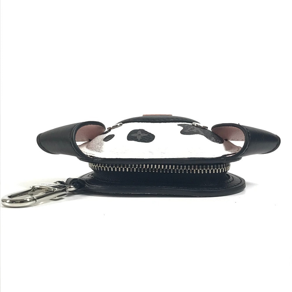 LOUIS VUITTON M02273 Monogram LV Dog Bag Charm. Wallet, pouch, keychain, bag charm, coin purse. Monogram canvas, unisex, blanc white.