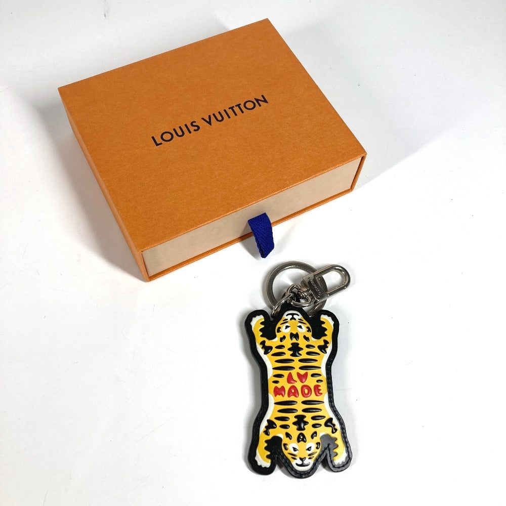 LOUIS VUITTON MP3221 NIGOコラボ モノグラム ポルト クレ・LV MADE タイガー バッグチャーム キーホルダー レザー メンズ イエロー