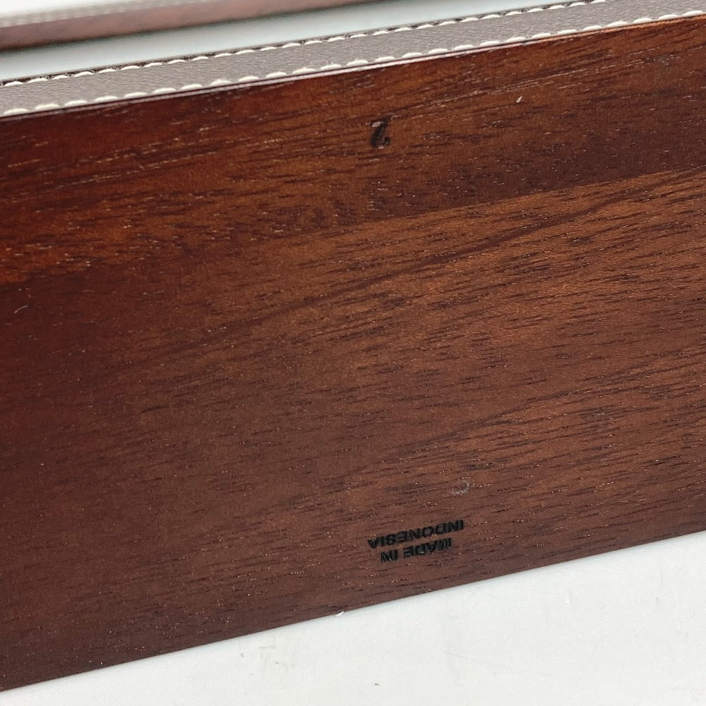 HERMES Mahogany Photo Frame "Playard" MM Horizontal Photo Frame Interior Photo Frame Taurillon Unisex Chocolate Brown