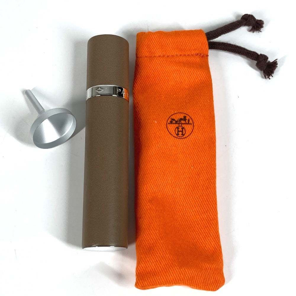 HERMES パフュームケース レフィラブル アトマイザー 香水ケース 香水入れ 小物入れ レザー ユニセックス エトゥープ グレー