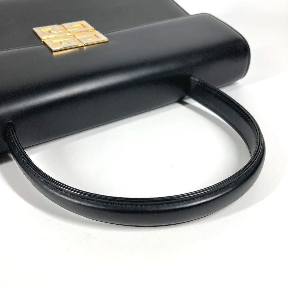 GIVENCHY Vintage Logo Tote Bag, Shoulder Bag, Flap Handbag, Leather, Women's, Black