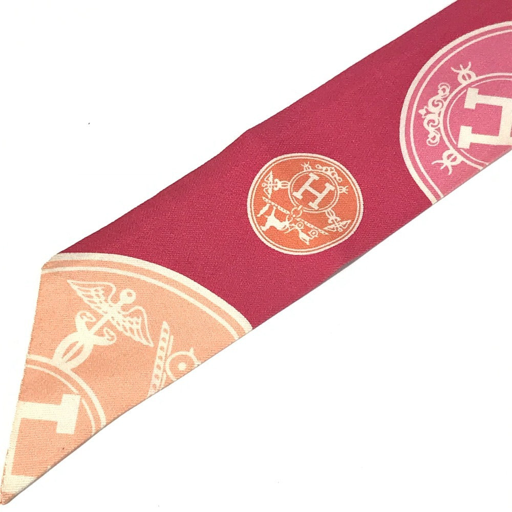 HERMES Twilly Silk Scarf for Women, Pink