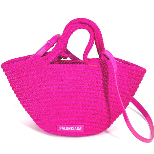 BALENCIAGA 695612 2WAYバッグ トートバッグ IBIZA イビザ スモール バスケット カバン ショルダーバッグ 斜め掛け ハンドバッグ ナイロン レディース ピンク