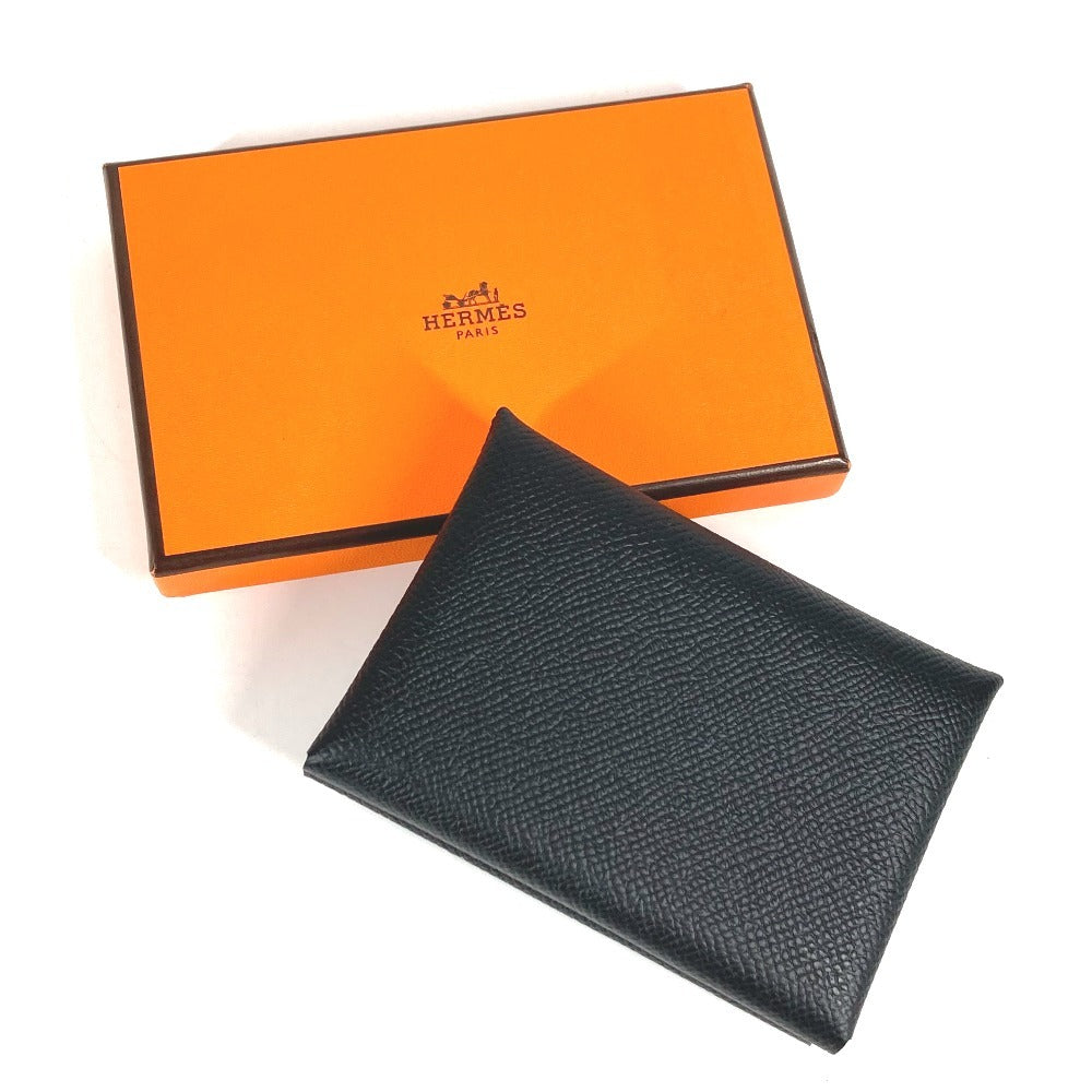 HERMES 2つ折り カルヴィデュオ カルヴィ デュオ カードケース 小銭入れ 財布 名刺入れ パスケース コインケース エプソン ユニセックス ブラック