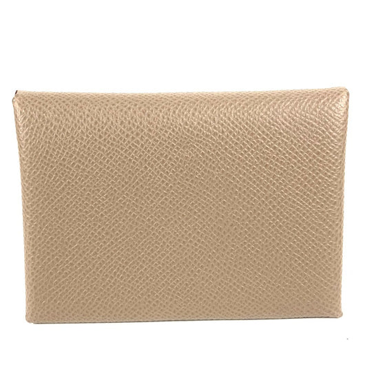 HERMES Calvi Duo Bifold Wallet with Card Case, Coin Purse, Business Card Holder, Pass Case, Coin Case, Epson, Unisex, Etoupe, Gray