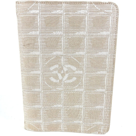 CHANEL New Travel Line Logo Planner, Stationery, Nylon Canvas Cover, Unisex, Beige