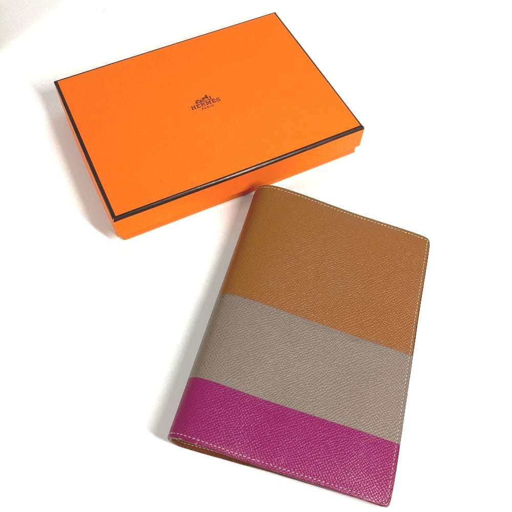 Hermes Tricolor Globe-Trotter Agenda Notebook Cover for Organizers, Stationery, and Epson Unisex Brown