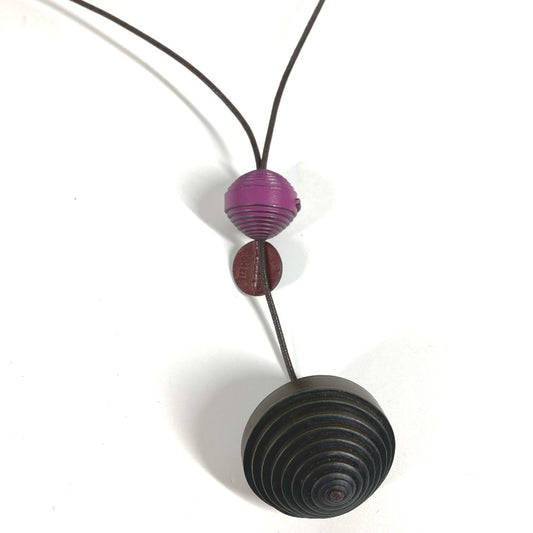 HERMES Jojoba Necklace, JOJOBA, Accessory, Jewelry, Choker Necklace, Leather, Women's, Purple