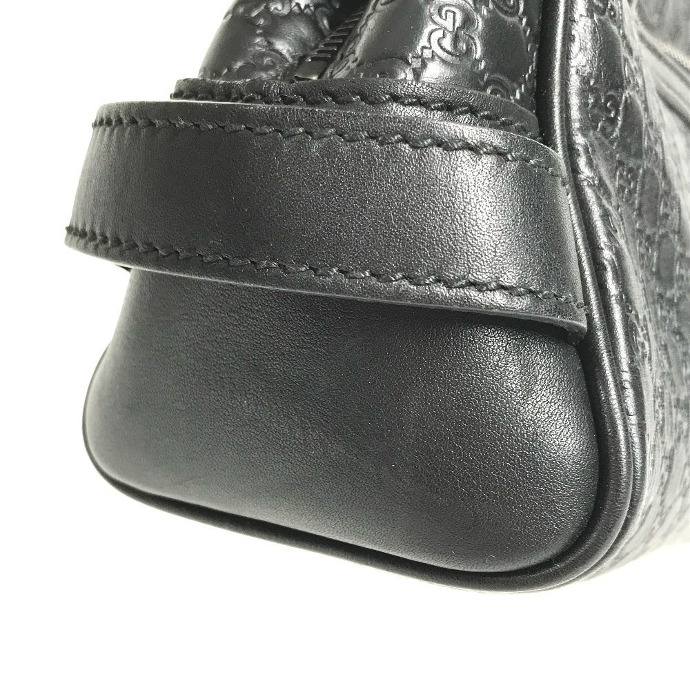 GUCCI 419775 Guccissima GG Logo Clutch Bag/Pouch with Handle/Second Bag/Shimmer Leather/Unisex Black