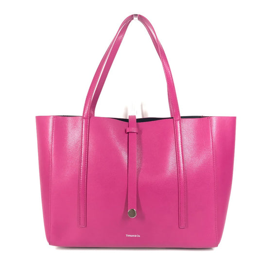 TIFFANY & Co. Logo Tote Bag, Shoulder Bag, Leather, Unisex, Pink